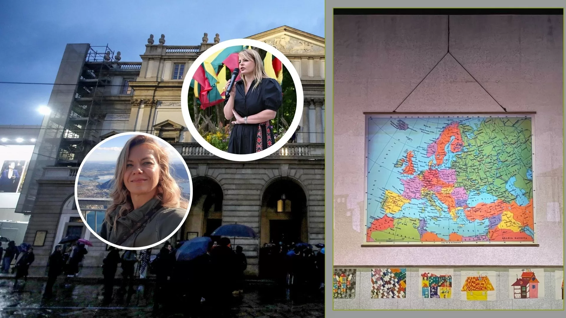 Milano teatro scenoje – SSRS žemėlapis. Bendruomenei kreipusis į teatrą, kalbama apie italų požiūrį į Baltijos šalis